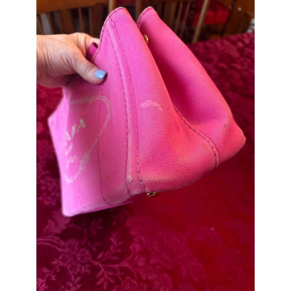 Prada Pink Canvas Canapa Small Tote Bag - Picture 8 of 15